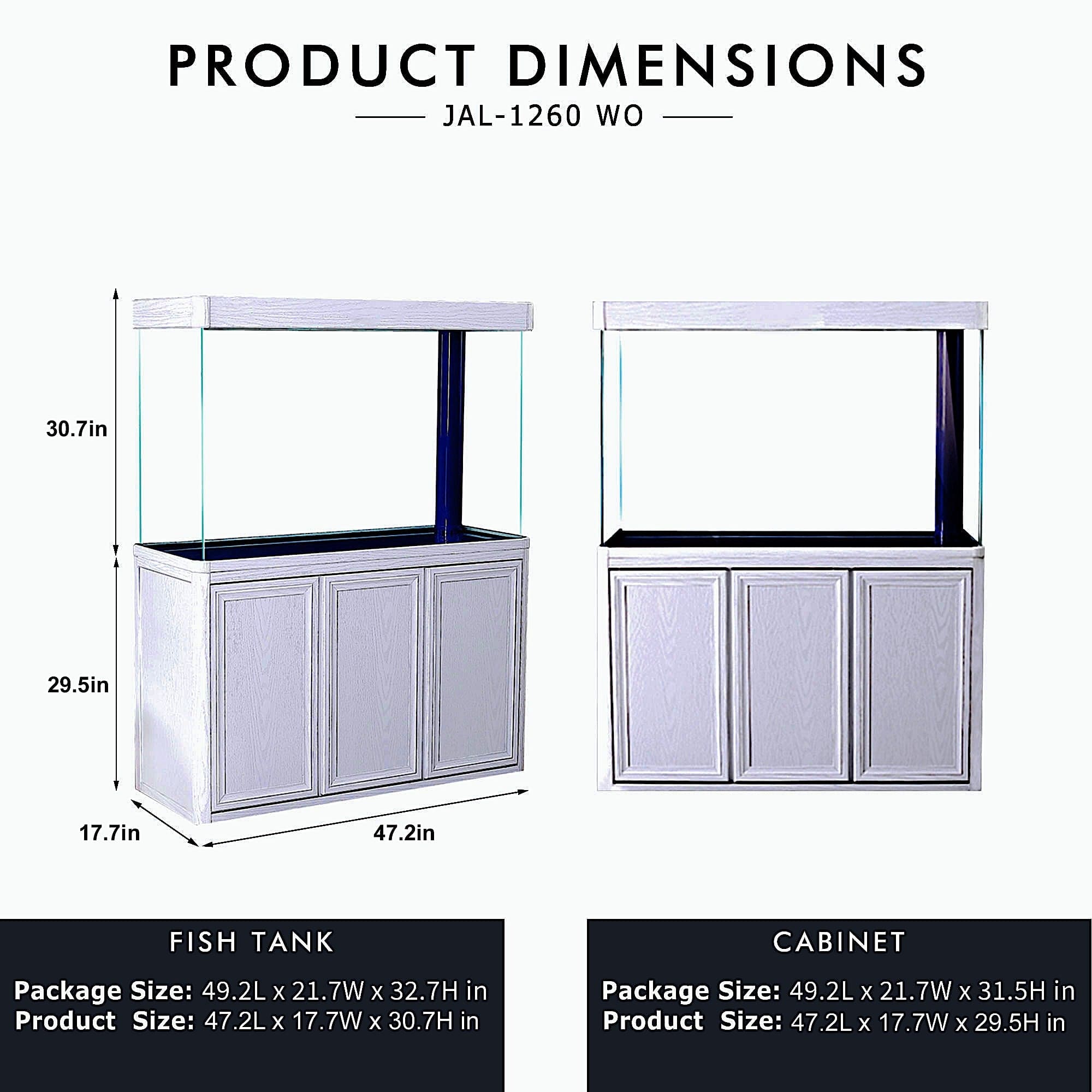 AQUA DREAM 135 GALLON TEMPERED GLASS AQUARIUM WHITE OAK-AD-1260-WO