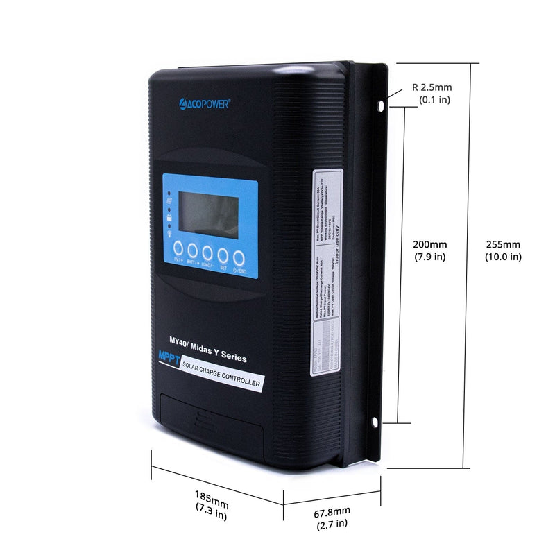 ACOPOWER Midas 40A MPPT Solar Charge Controller with Remote Meter MT-50 New Arrival 2020 - HY-MY40+MT50