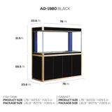 AQUA DREAM 250 GALLON TEMPERED GLASS AQUARIUM BLACK AND GOLD-AD-1980-BK