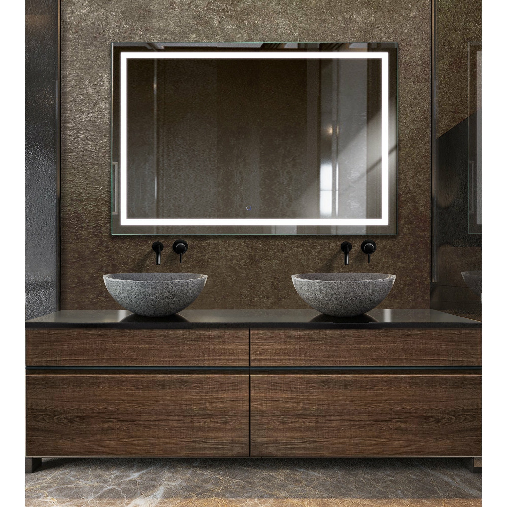 Krugg  Icon 60" X 30" LED Bathroom Mirror  with Dimmer & Defogger Large Lighted Vanity Mirror ICON6030 - Backyard Provider