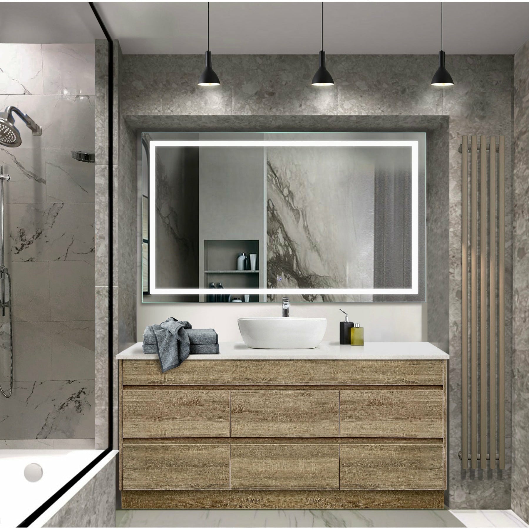 Krugg Icon 60" X 36" LED Wall Mirror ICON6036