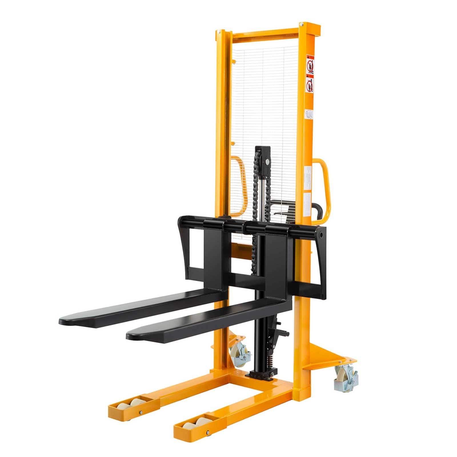 Apollolift Manual Hydraulic Stacker Pallet Stacker Adjustable Forks 2200lbs Cap. 63" Lift Height A-3003