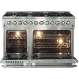 Forno Appliance Package - 48 Inch Dual Fuel Range, Range Hood, Refrigerator, Microwave Drawer, Dishwasher, Wine Cooler, AP-FFSGS6156-48-9