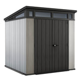 Keter Artisan 7 x 7 Foot Outdoor Shed for Garden Accessories and Tools, Gray - 301443