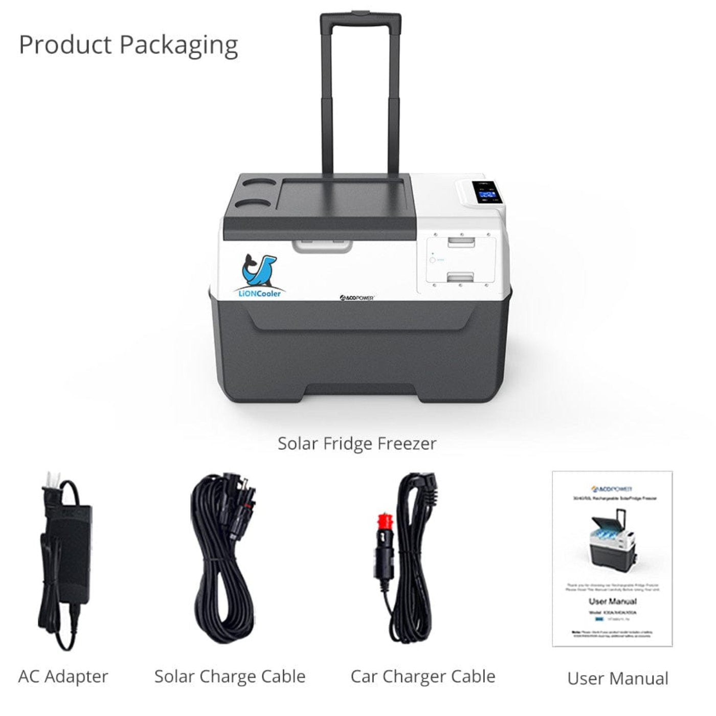 ACOPOWER LionCooler X30A Combo, 32 Quarts Solar Freezer & Extra 173Wh Battery 2 Batteries - HY-COMBO-X30A+X200A