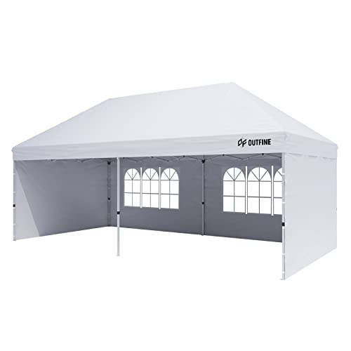 Outfine Canopy 10'x20' Pop Up Canopy Gazebo Commercial Tent with 4 Removable Sidewalls, Stakes X12, Ropes X6 for Patio Outdoor Party Events - B0B6VG1F73