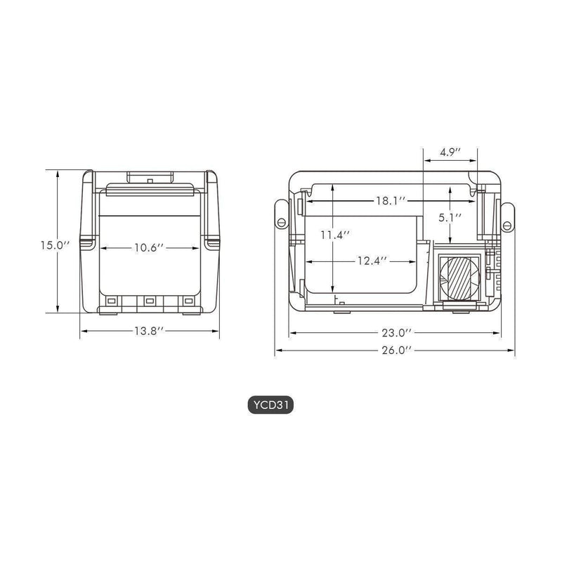 31.7QT JP30 12V APP Controlled Refrigerator Portable Fridge Freezer | ICECO