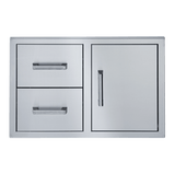 Broilmaster 34-Inch W x 22-Inch H Single Door with Double Drawer in Stainless Steel - BSAW3422SD