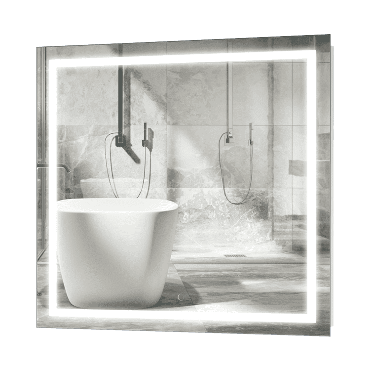 Krugg Icon 36" X 36" LED Bathroom Mirror w/ Dimmer & Defogger | Large Square Lighted Vanity Mirror ICON3636 - Backyard Provider