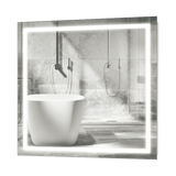 Krugg Icon 36" X 36" LED Bathroom Mirror w/ Dimmer & Defogger | Large Square Lighted Vanity Mirror ICON3636 - Backyard Provider