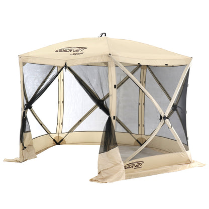 CLAM Quick Set Venture Canopy with Clam Quick Set Screen Hub Tent, Tan (2 Pack) - 399164