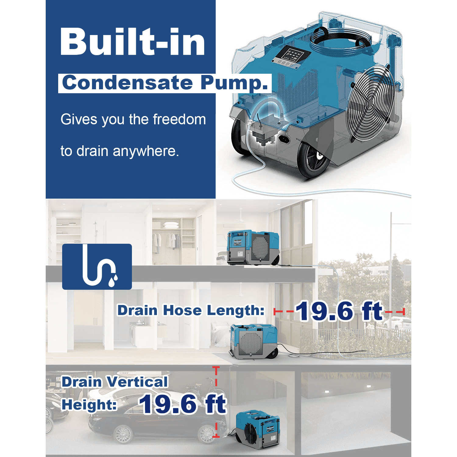 AlorAir® Storm LGR 1250 | 264 PPD Industrial Commercial Dehumidifier with Pump