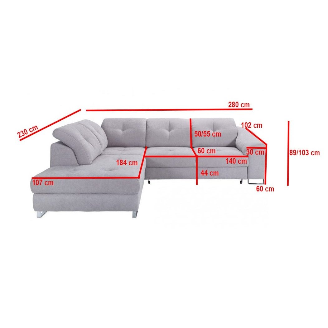 Sleeper Sectional Sofa NOBILIA  with Storage - Backyard Provider