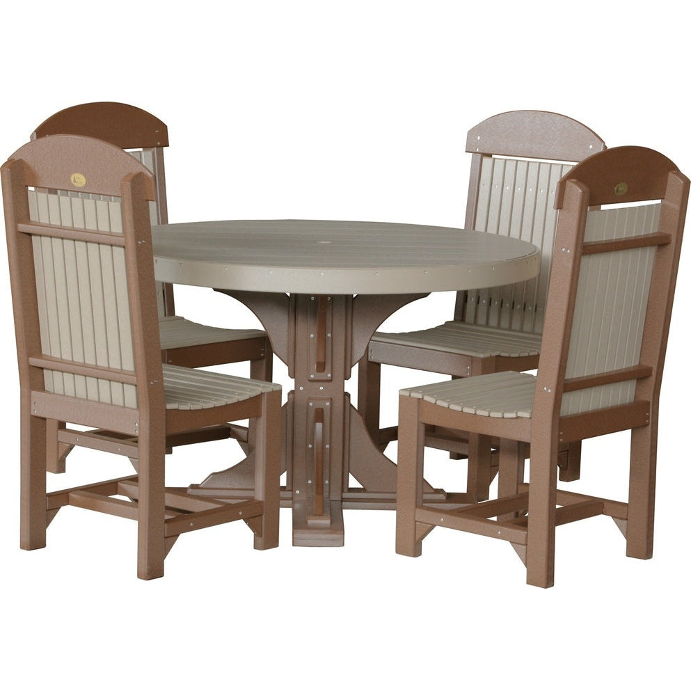 LuxCraft 4' Round Table Set 1 - P4RT-BHCHB/CSC-BHCHB