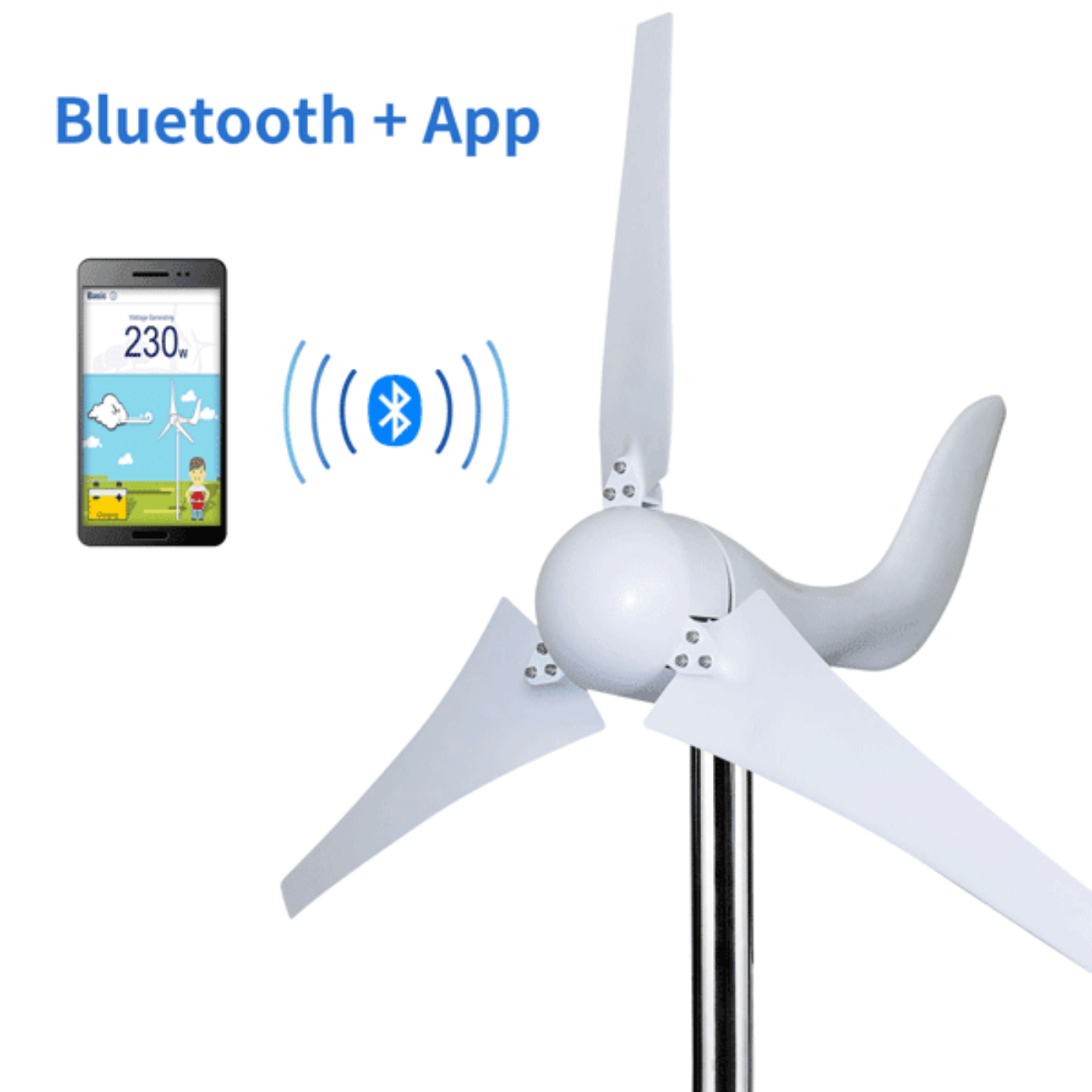 Automaxx Windmill 400W Home & Land Wind Turbine Generator Bundle Set - DB0400ABBB