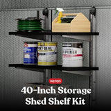 Keter Manor 6x8 Foot Outdoor Garden Storage Shed with 40 Inch Steel Shelf Kit - 406042