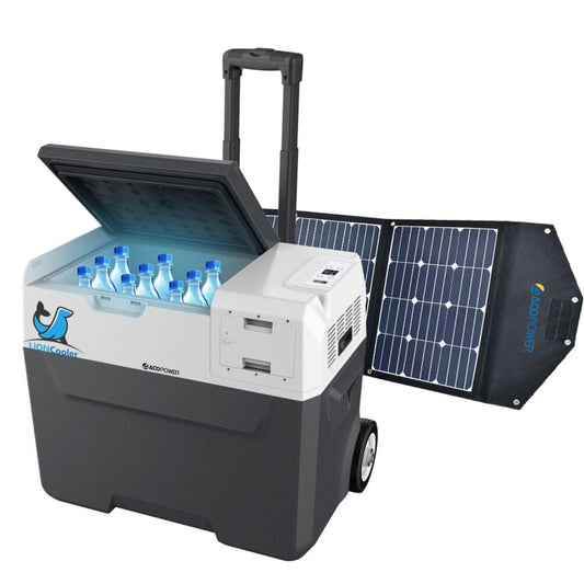 ACOPOWER LiONCooler Combo, X40A Portable Solar Fridge/Freezer 42 Quarts and 90W Solar Panel - HY-COMBO-X40A+90W