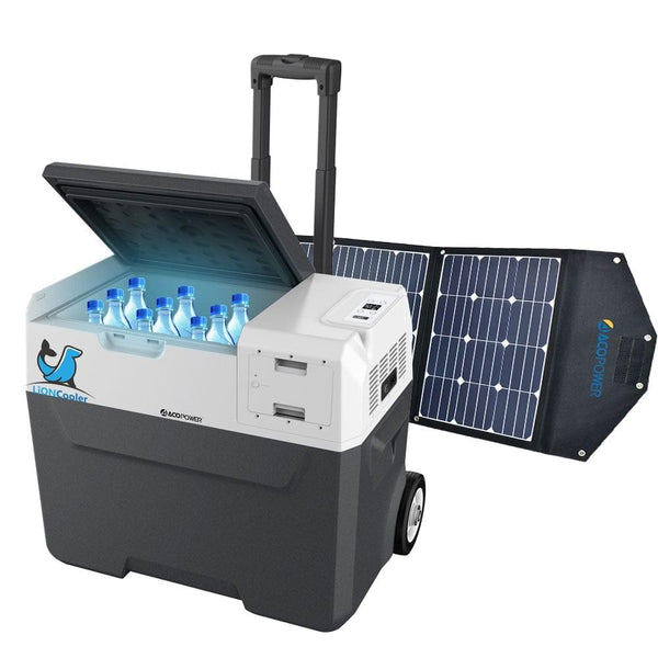 ACOPOWER LiONCooler Combo, X40A Portable Solar Fridge/Freezer (42 Quarts) and 90W Solar Panel - HY-COMBO-X40A+90W
