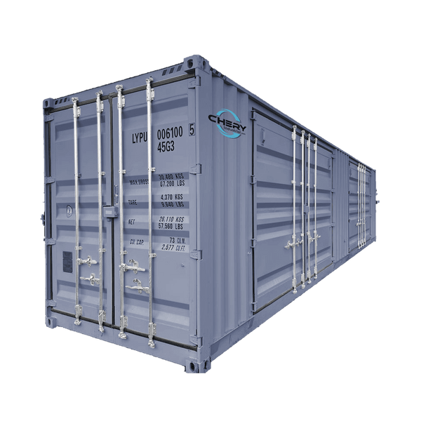 Chery Industrial 40ft High Cube Two Multi Doors Container with Logo