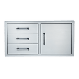 Broilmaster 42-Inch W x 22-Inch H Single Door with Triple Drawer in Stainless Steel - BSAW4222ST