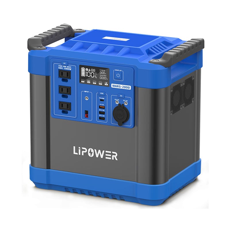 LIPOWER Portable Power Station 2000W LiFePO4 Battery MARS-2000