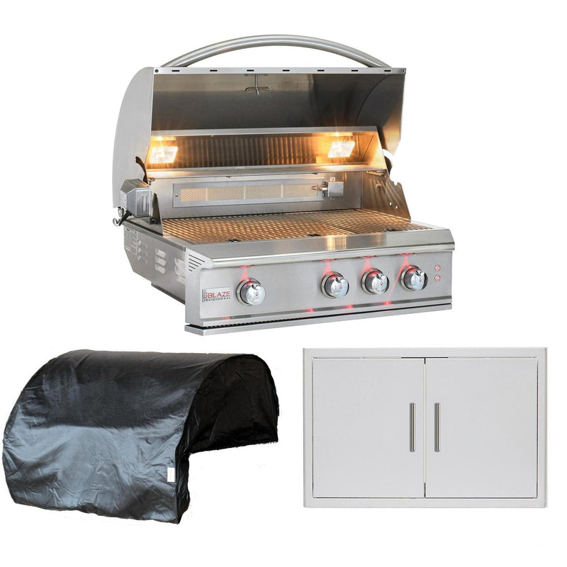 Blaze Professional LUX 3-Piece 34-Inch Propane Outdoor Kitchen Package - BLZ-3PRO-LP-3PC-SC