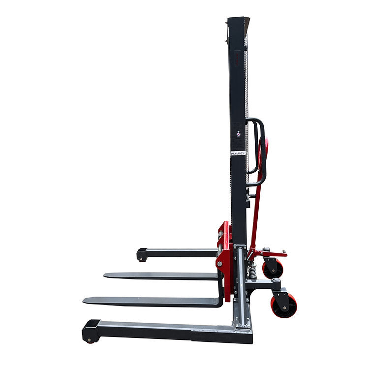 Pake Handling Tools PHT Straddle Leg Manual Stacker 2200 lb Capacity 63" Lift Height 45.27" Fork New - PAKMS03