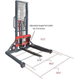 Pake Handling Tools PHT Straddle Leg Manual Stacker 2200 lb Capacity 63" Lift Height 45.27" Fork New - PAKMS03