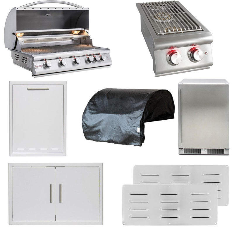 Blaze Premium LTE 8-Piece 40-Inch Propane Outdoor Kitchen Package - BLZ-5LTE2-LP-8PC-SC