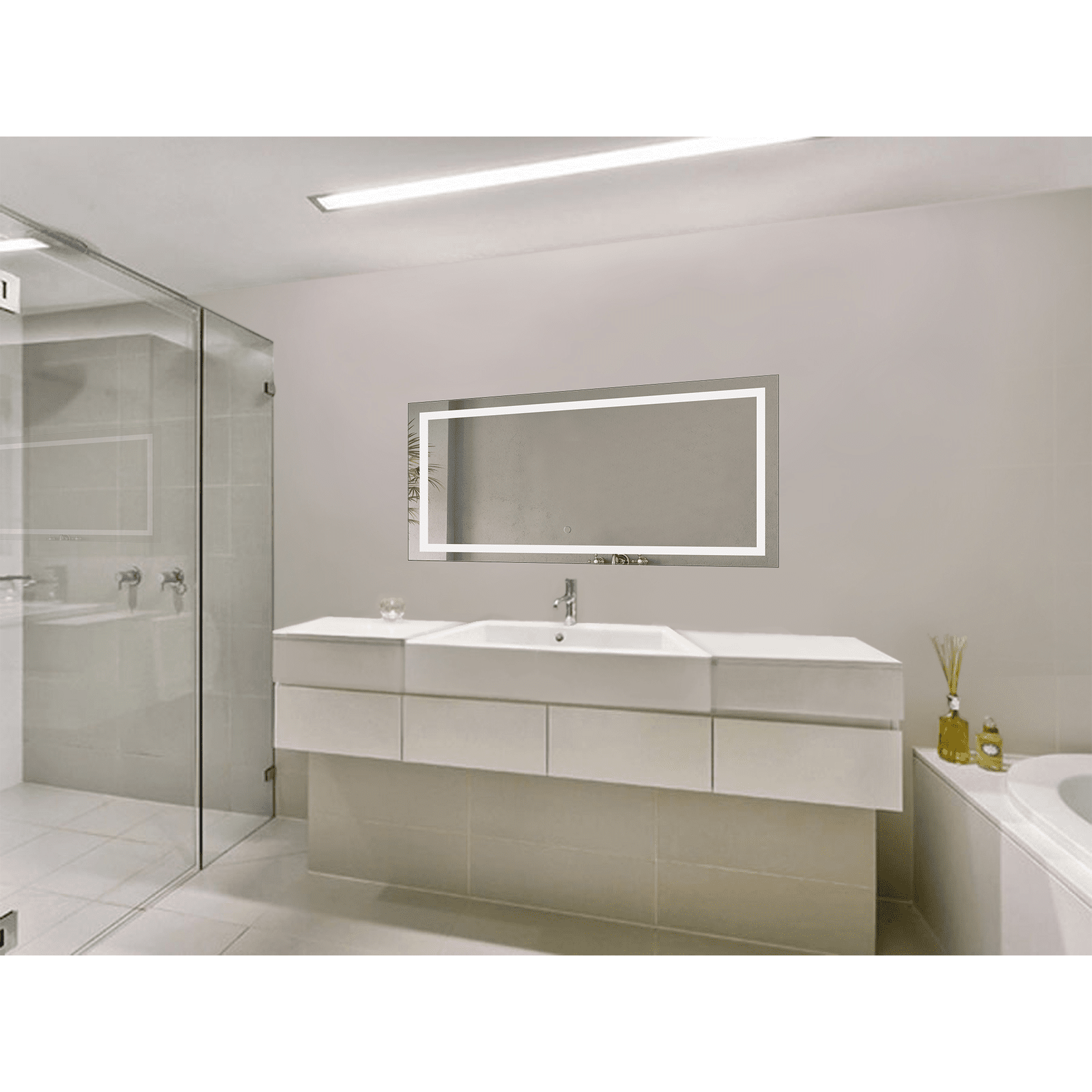 Krugg Icon 48" X 24" LED Bathroom Mirror with Dimmer & Defogger  Lighted Vanity Mirror  ICON4824 - Backyard Provider