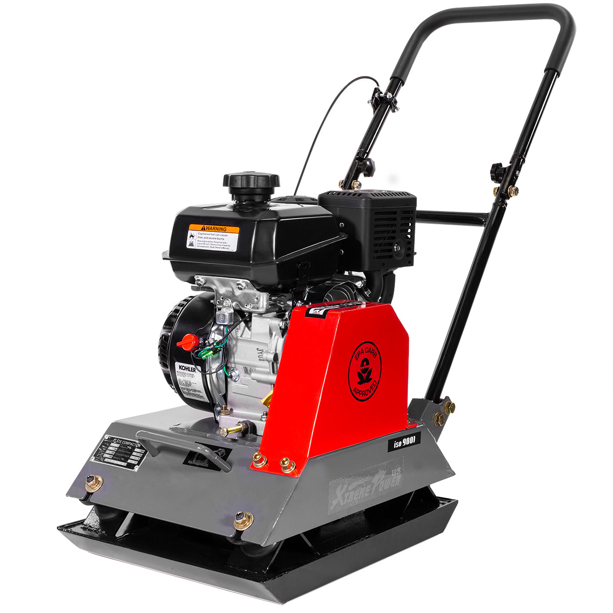 XtremepowerUS 6HP Plate Compactor Gas Powered Vibration Compaction Force 61019