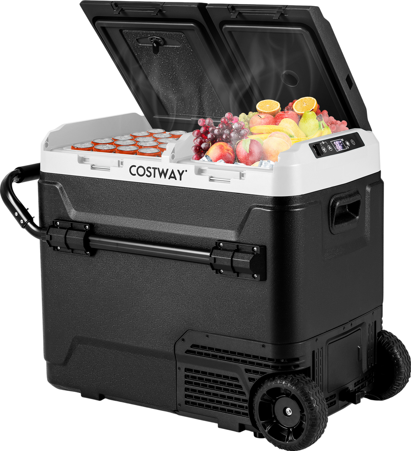 Costway Portable Compressor Fridge Freezer for Vehicles Dual Zone 64 Quart New - FP10737US-BK