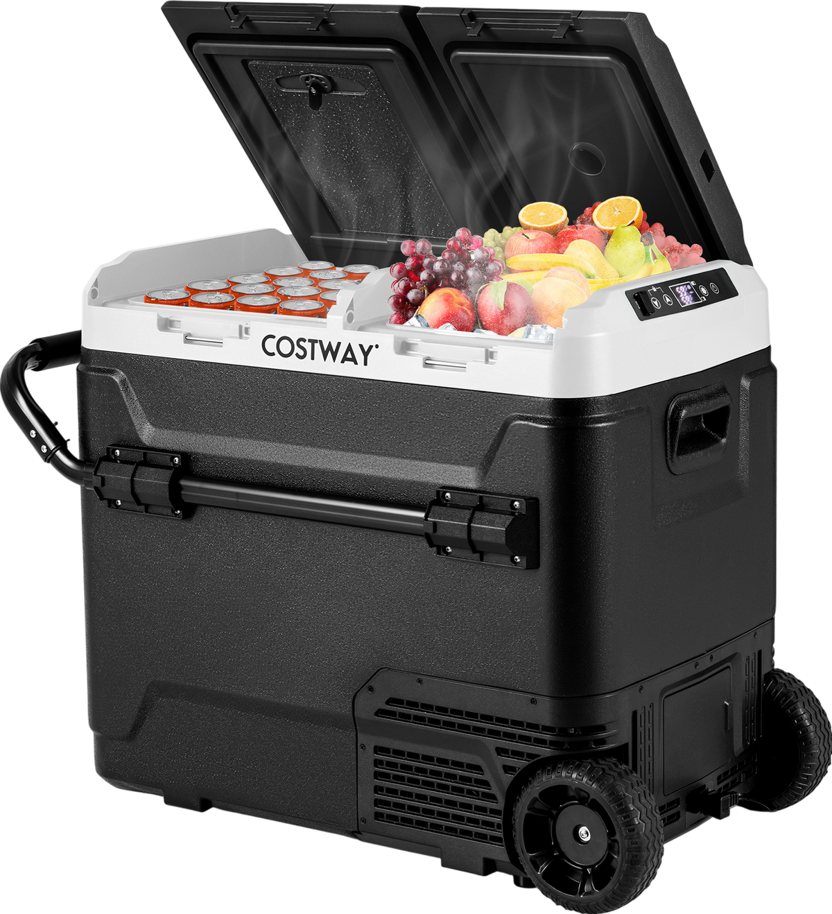 Costway Portable Compressor Fridge Freezer for Vehicles Dual Zone 64 Quart New - FP10737US-BK