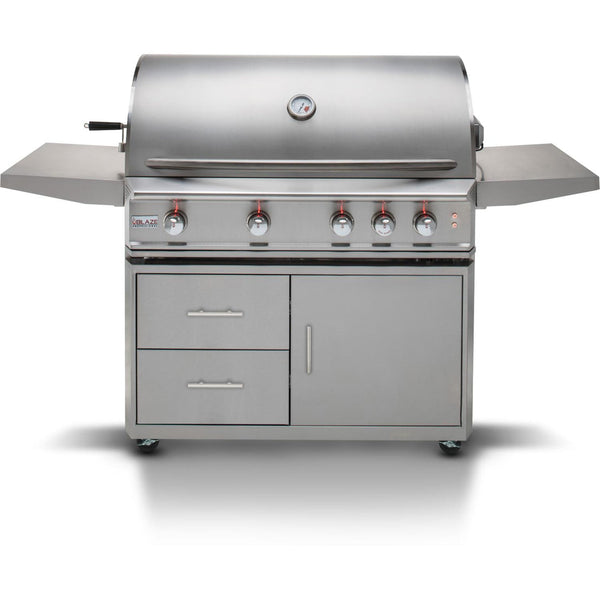 Blaze Professional LUX 44-Inch 4-Burner Natural Gas Grill w/ Rear Infrared Burner - BLZ-4PRO-NG+BLZ-4PRO-CART