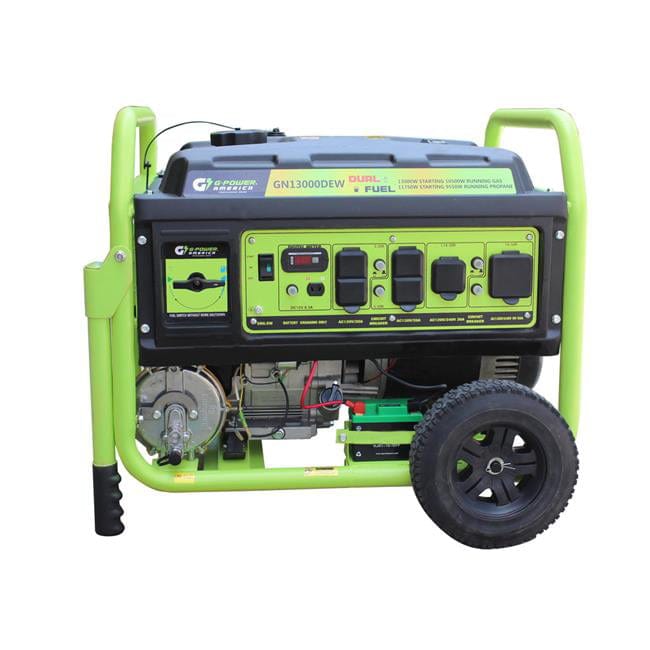 Green-Power America 13000/10500-Watt Dual Fuel Gas and Propane Generator - GN13000DEW