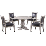 Hathaway Montecito Driftwood Round Poker Table with Chairs - BG5019