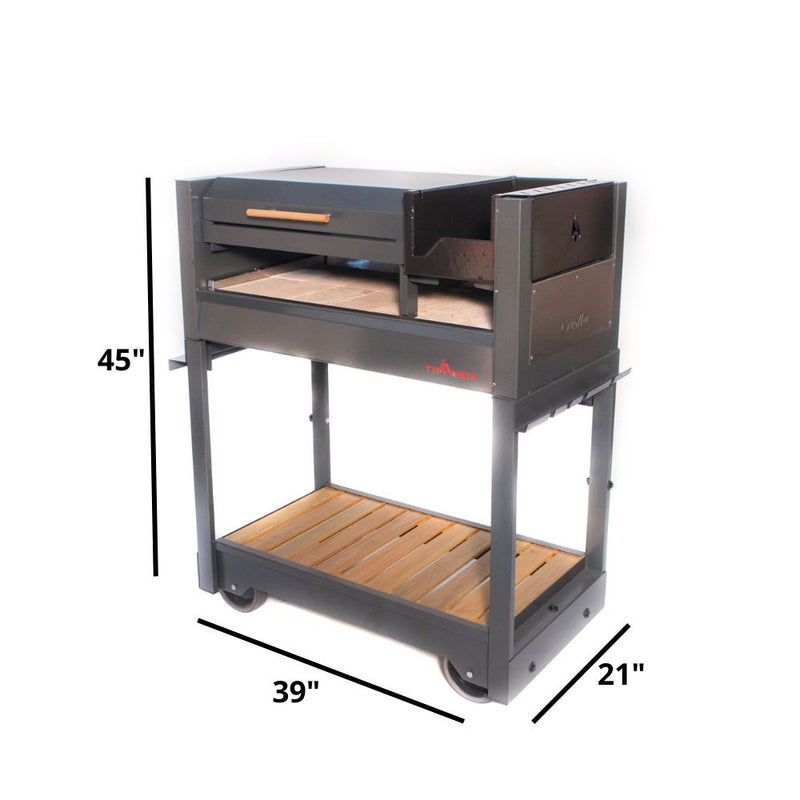 Tromen 39 Inch Freestanding Open Fire Argentine Grill - CRIOLLA