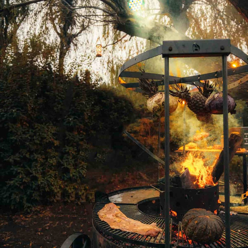 Tromen Firepit Open Fire Argentine Grill with Trolley - DUOMO