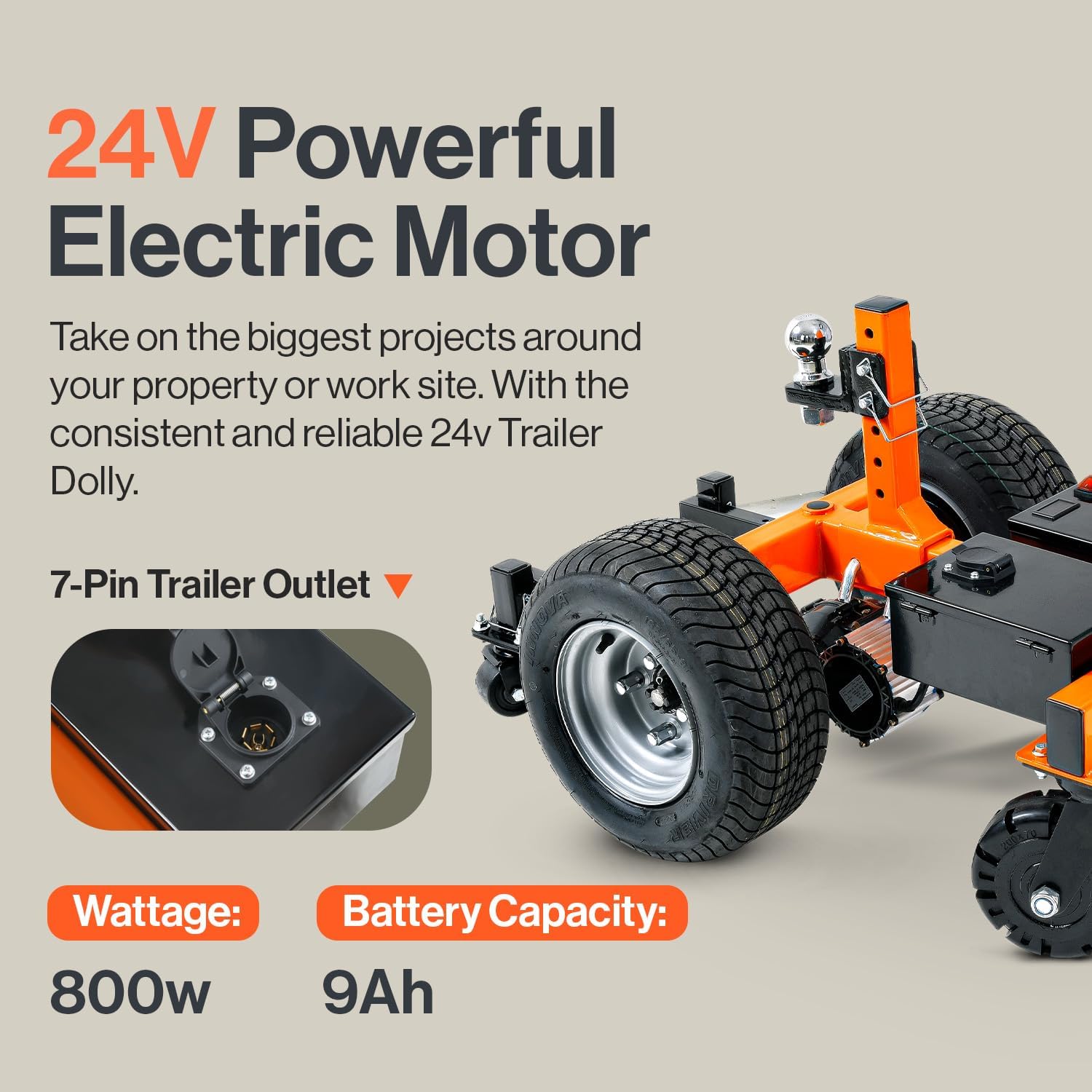 Super Handy GUO094 Electric Self-Propelled Trailer Dolly 7500 LBS Max Towing 5500 LBS Max Boat 1100 LBS Max Tongue Weight New