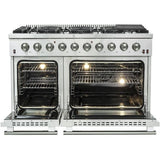 Forno Appliance Package - 48 Inch Gas Range, 60 Inch Refrigerator, Microwave Drawer, Dishwasher, AP-FFSGS6244-48-7