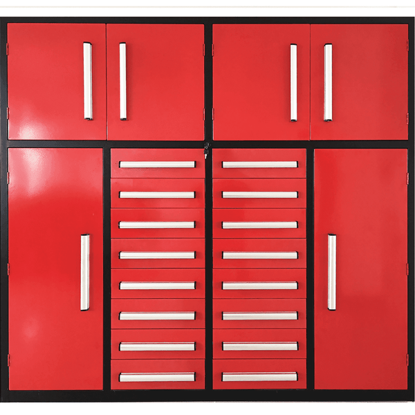 Chery Industrial 7' Garage Storage Cabinets 16 Drawers