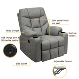 Costway Electric Massage Recliner with Power Lift 8-Point Massage and Lumbar Heat New - HW65587SL+