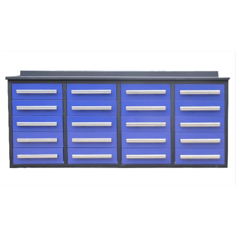 Chery Industrial 7' Garage Storage Cabinets with Workbench 20 Drawers