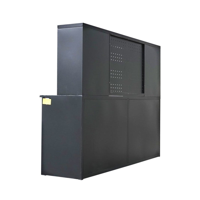 Chery Industrial 7' Garage Storage Cabinet with Workbench 18 Drawers & 4 Cabinets & Pegboard