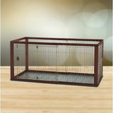 Richell Expandable Pet Crate Dogs Cats Play Pen Small Dark Brown - 94920