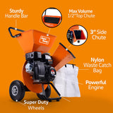 Super Handy GUO019 Wood Chipper Shredder Mulcher Ultra Heavy Duty 7HP 3 in 1 Multi-Function 3" Max Capacity New