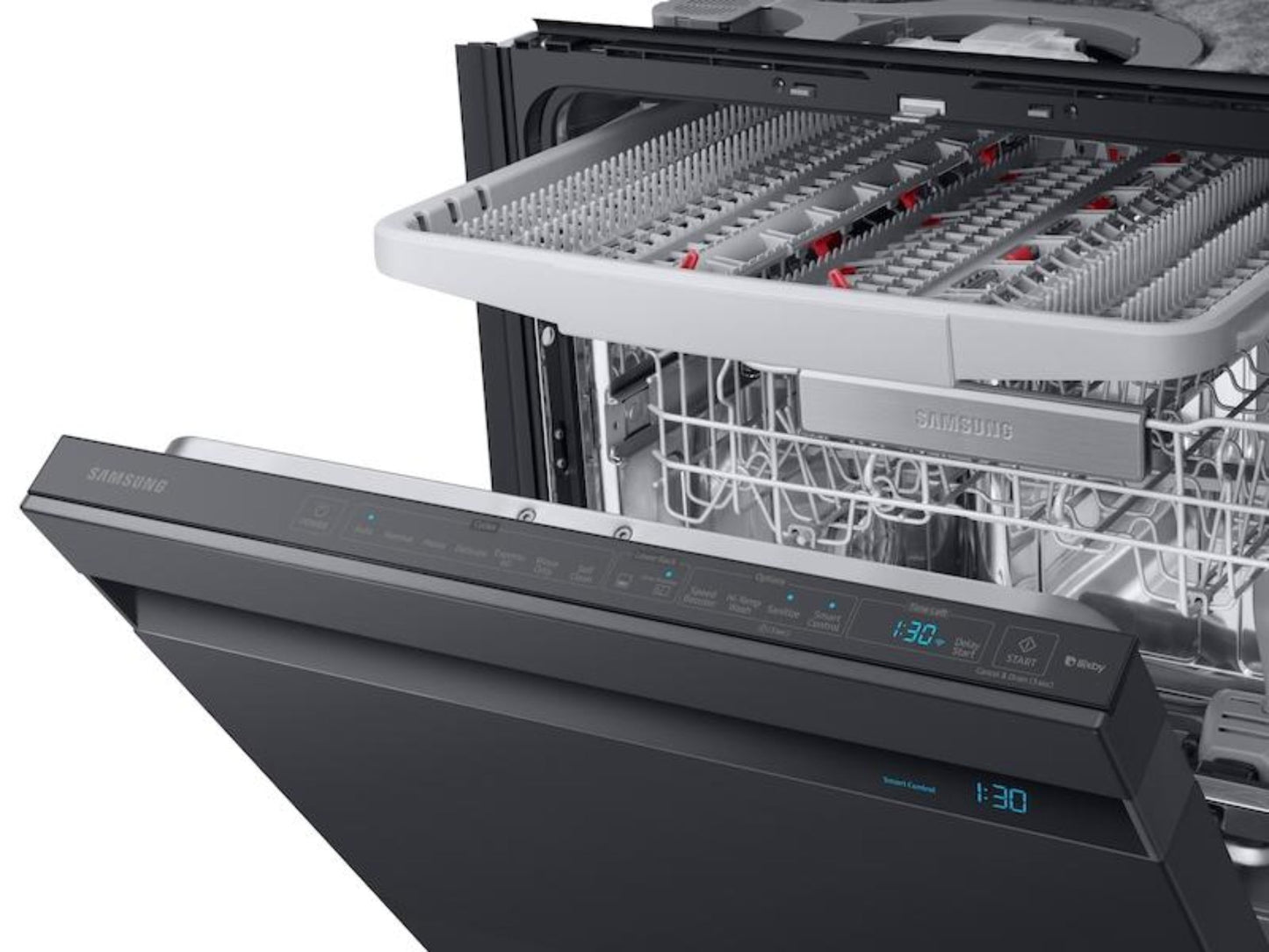 SAMSUNG DW80R9950UG Smart Linear Wash 39dBA Dishwasher in Black Stainless Steel - DW80R9950UG-KT