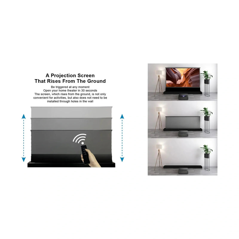 VIVIDSTORM S PRO P Motorized Tension Floor Rising UST ALR Perforated Projector Screen