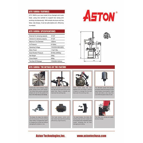 Aston Tire Changer 2.0HP Stronger Motor & Wheel Balancer Combo - 5800-3022 - Backyard Provider