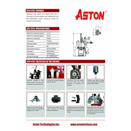 Aston Tilt Back Tire Changer Combo 2.0HP Stronger Motor - 5733-3022 - Backyard Provider